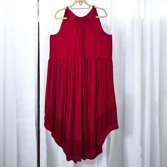 For 2 by Ramy‎ Brook Dress Size M Red Maternity Pleated Flowy Cocktail Party NEW - Picture 1 of 10